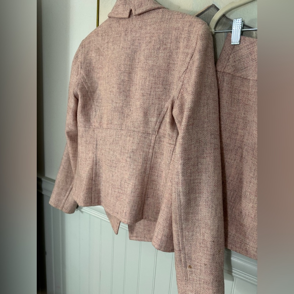 GERONIMO By Stephen DiGeronimo Womens Pink Wool Blend Blazer Skirt Set Size 6 - Picture 5 of 6